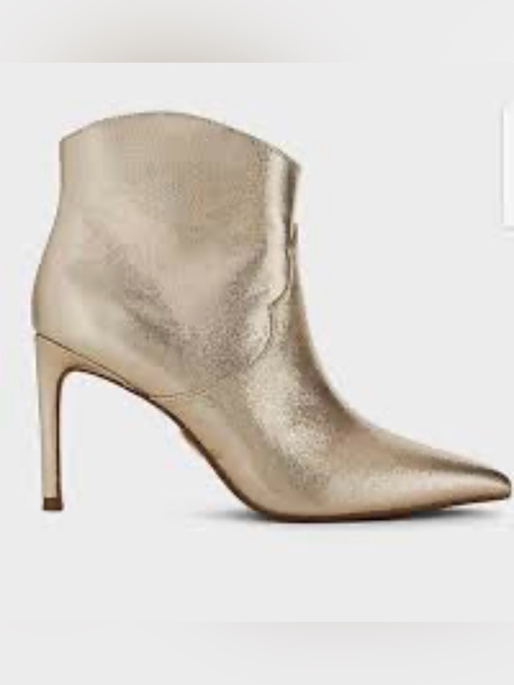 Express Gold Metallic Pointed Toe Ankle Bootie
